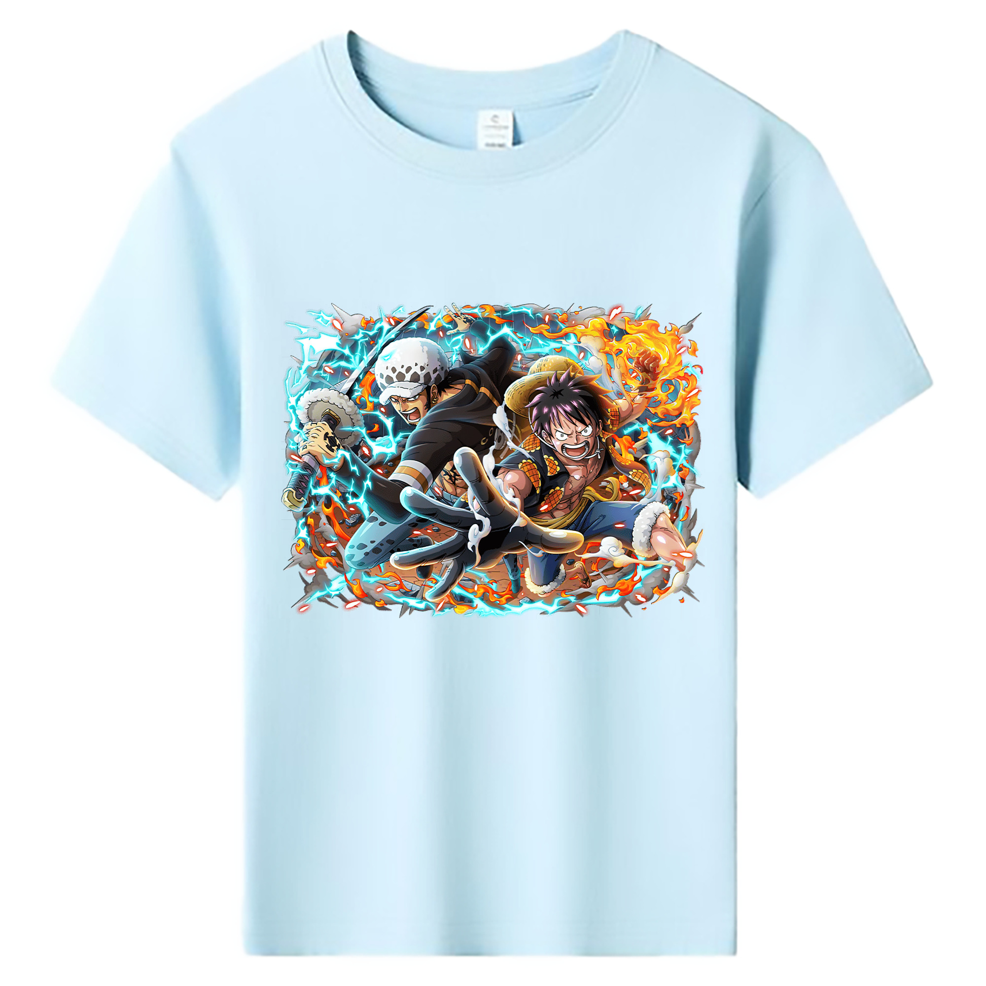 ワンピース モンキー・D・ルフィ ONE PIECE Monkey D. Luffy 綿100％キッズTシャツ（フロントプリント）